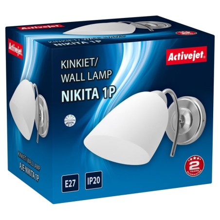 Lámpara de pared activejet aje-nikita 1p e27 1x60w níquel