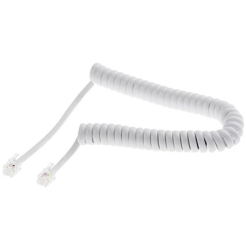 Helos cable en espiral para telefono 2m blanco