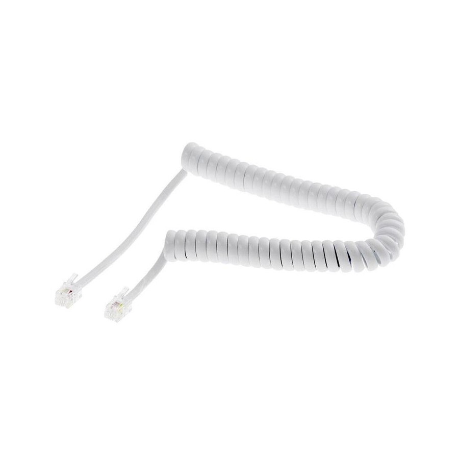 Helos cable en espiral para telefono 2m blanco