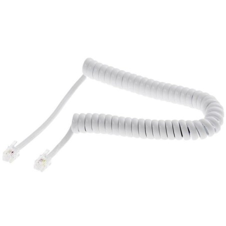 Helos cable en espiral para telefono 2m blanco