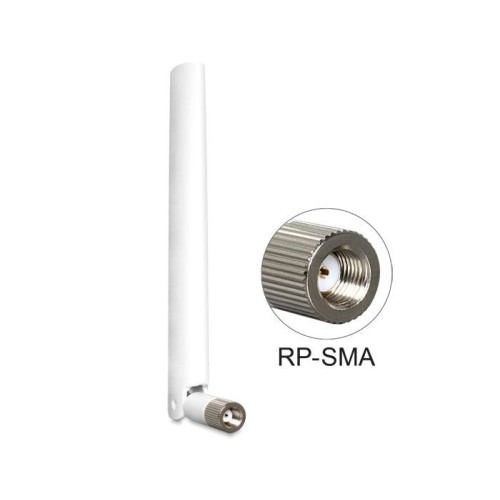Delock wlan antena rp-sma macho 2 - 5 dbi omnidir. blanco