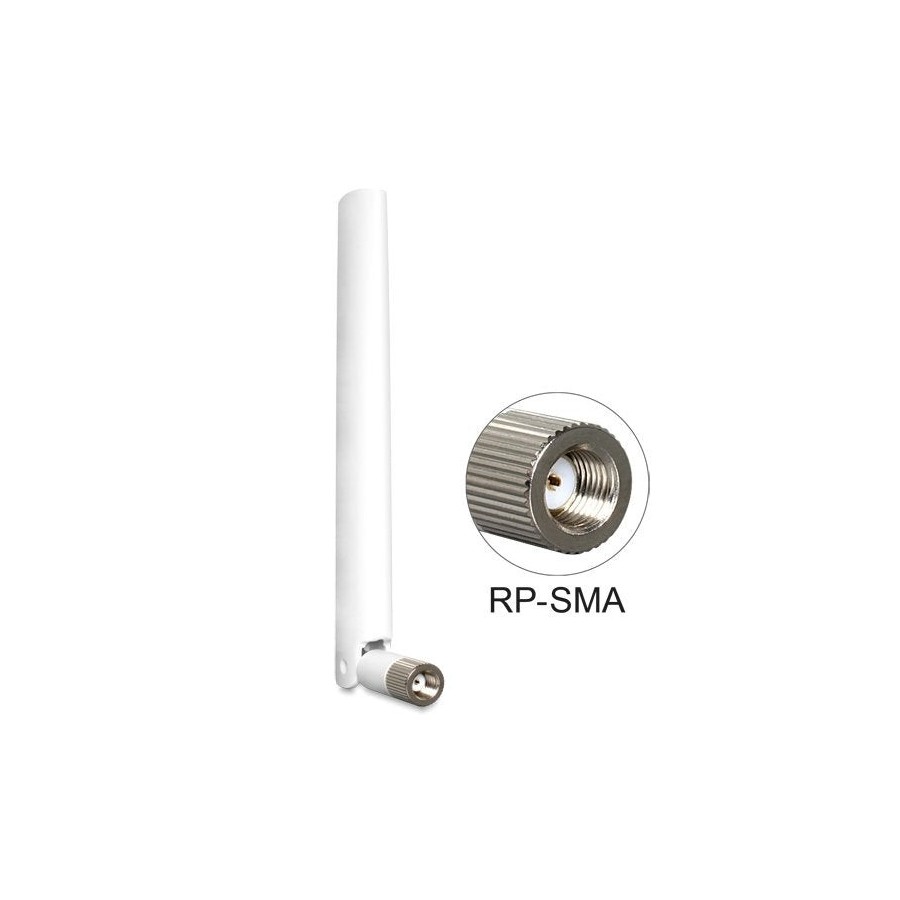 Delock wlan antena rp-sma macho 2 - 5 dbi omnidir. blanco