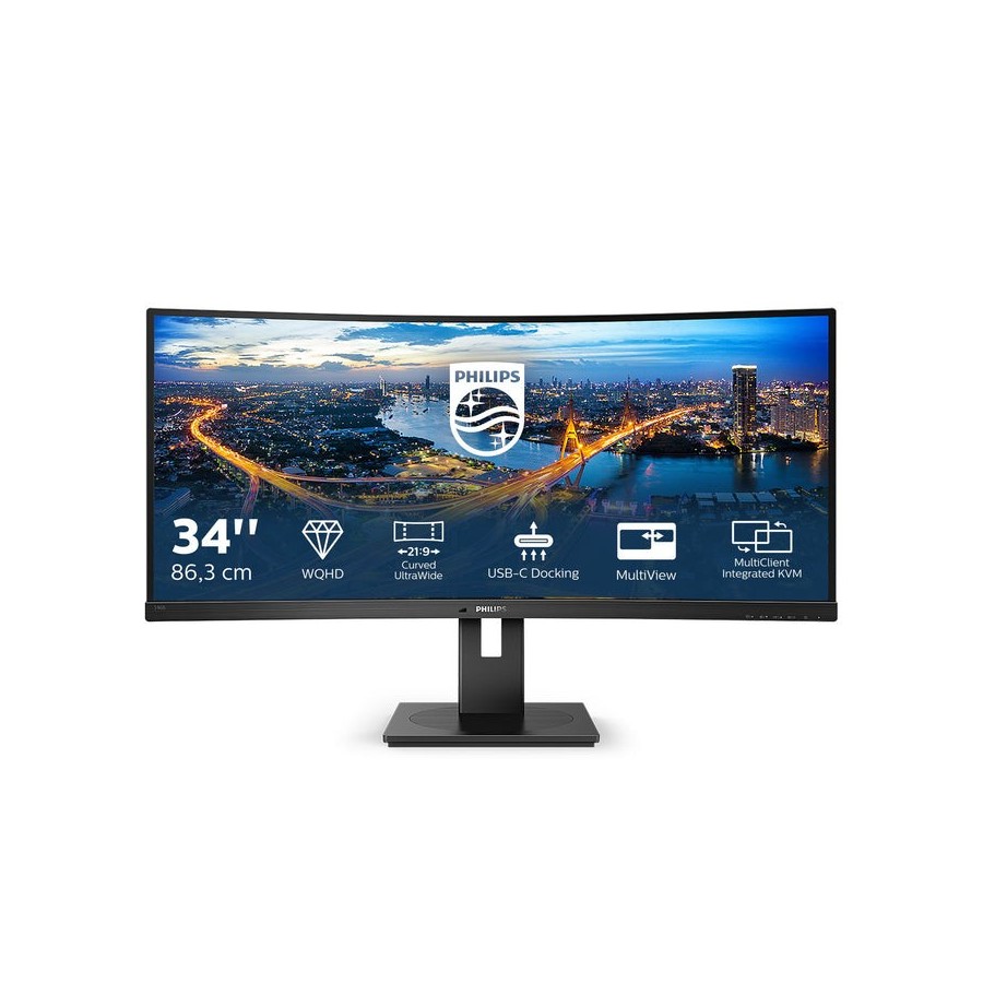 Monitor profesional ultrapanorámico curvo philips 346b1c 34' wqhd multimedia negro