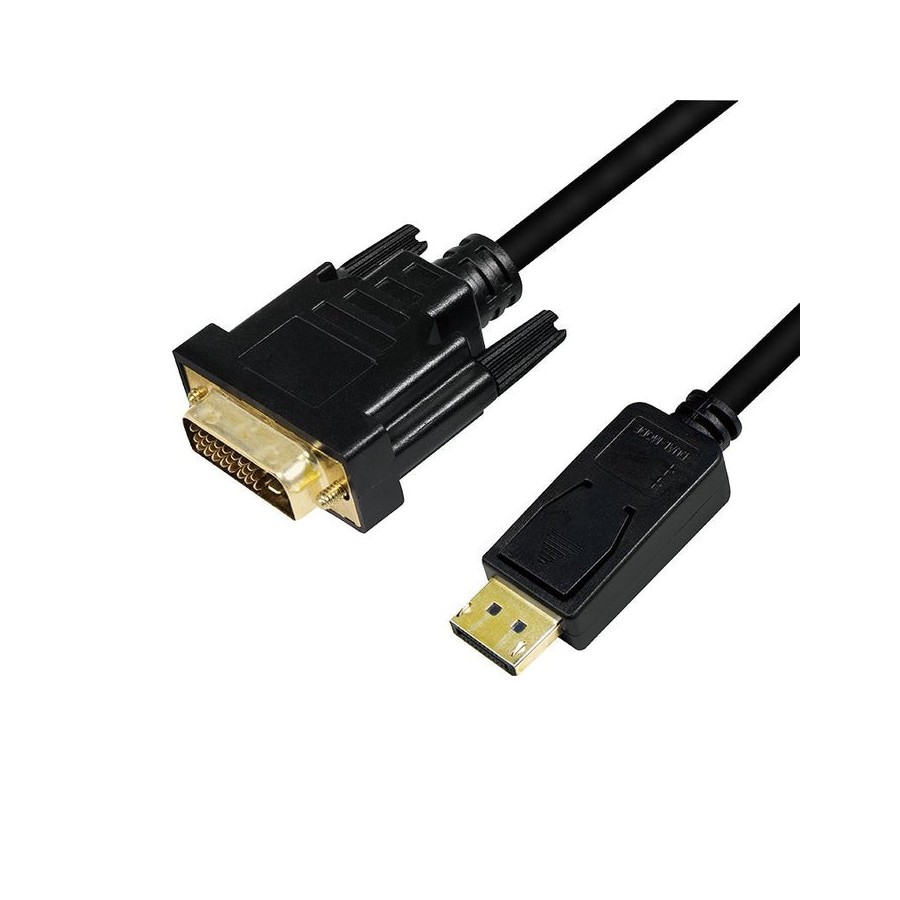Logilink cv0132 adaptador de cable displayport dvi negro