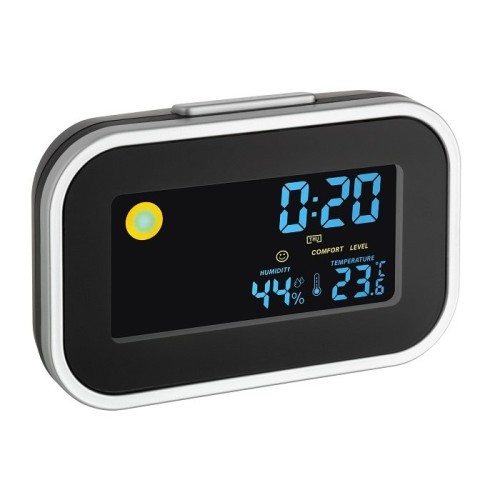 Tfa-dostmann 60.2015 despertador negro, plata