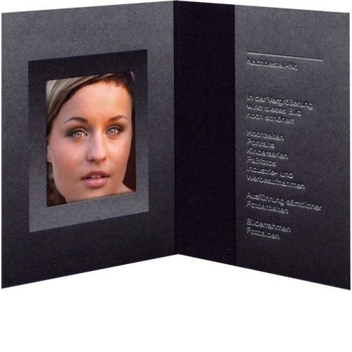 Daiber 100 carpetas fotografía de pasaporte negro / plateado 31x42 mm