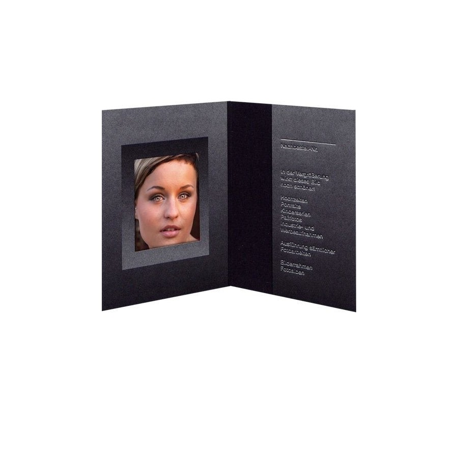 Daiber 100 carpetas fotografía de pasaporte negro / plateado 31x42 mm