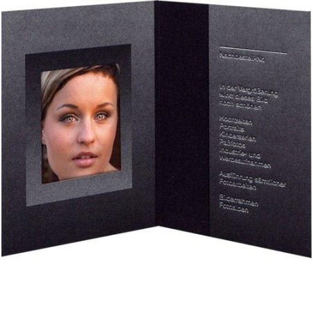 Daiber 100 carpetas fotografía de pasaporte negro / plateado 31x42 mm