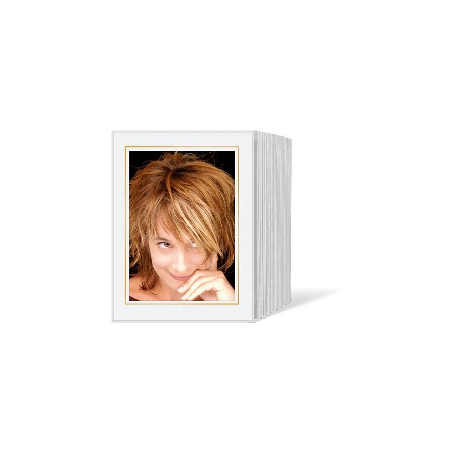 125 daiber portafotos 13x18 blanco/linea dorada