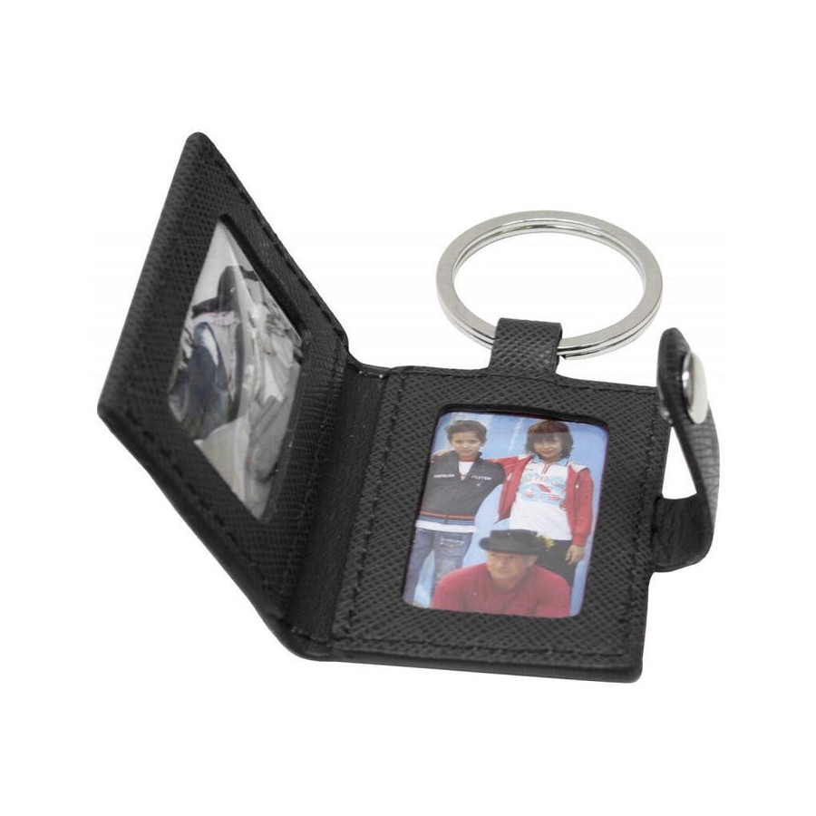 Deknudt llavero con foto en cuero negro s59ns3 3.5x4.5