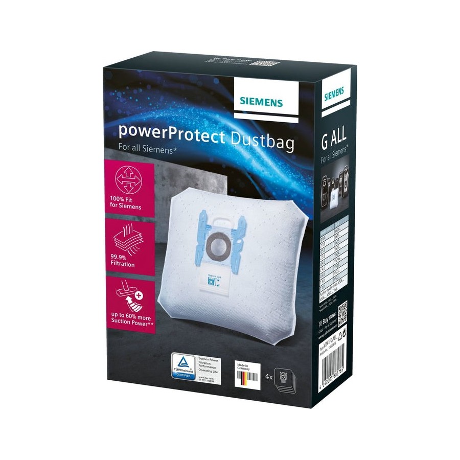 Accesorio / bolsa de aspiradora siemens powerprotect vz41fg (4 + 1) tipo g all