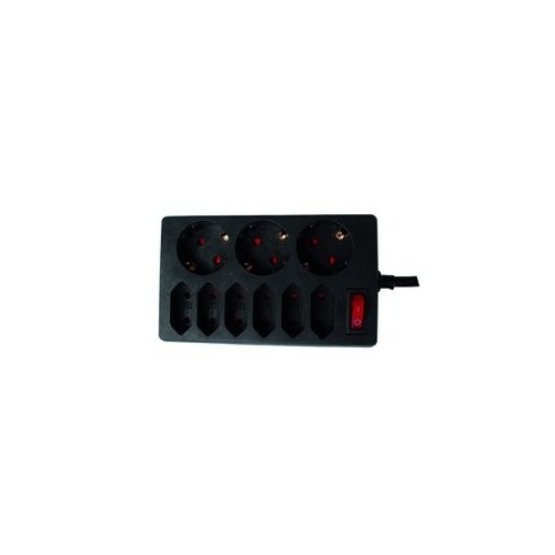 Rev 00250171 base múltiple 9 salidas ac interior negro
