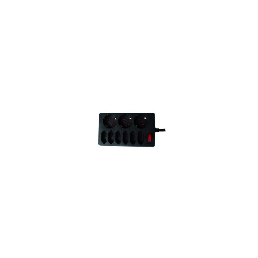 Rev 00250171 base múltiple 9 salidas ac interior negro