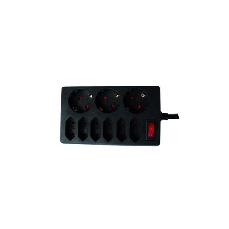 Rev 00250171 base múltiple 9 salidas ac interior negro