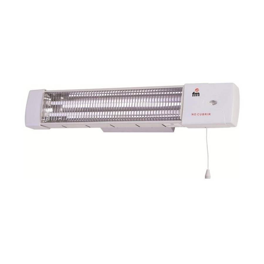 Estufa eléctrica de cuarzo fm 1502-c 1200w 2 niveles potencia (600/1200w) 2* barras cuarzo incluye soportes para fijación mural