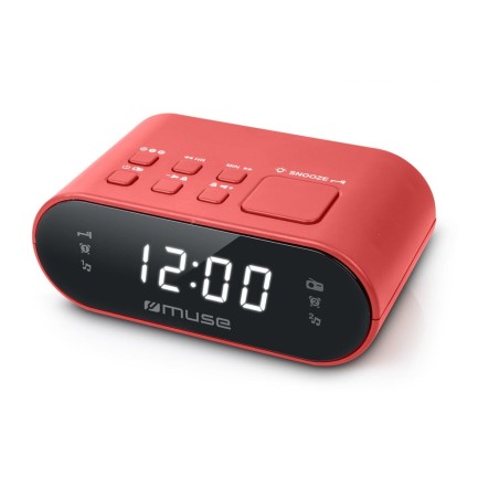 Muse m-10 rojo radio despertador fm con altavoz integrado