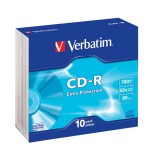 Verbatim cd-rom datalife 52x 700mb 10 unidades slim extra proteccion