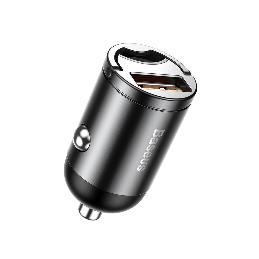 Mini cargador de coche baseus tiny star, usb, qc 3.0, 30w (gris)