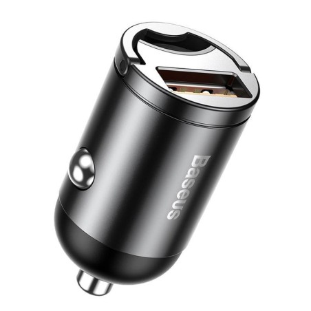 Mini cargador de coche baseus tiny star, usb, qc 3.0, 30w (gris)