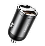 Mini cargador de coche baseus tiny star, usb, qc 3.0, 30w (gris)