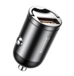 Mini cargador de coche baseus tiny star, usb, qc 3.0, 30w (gris)
