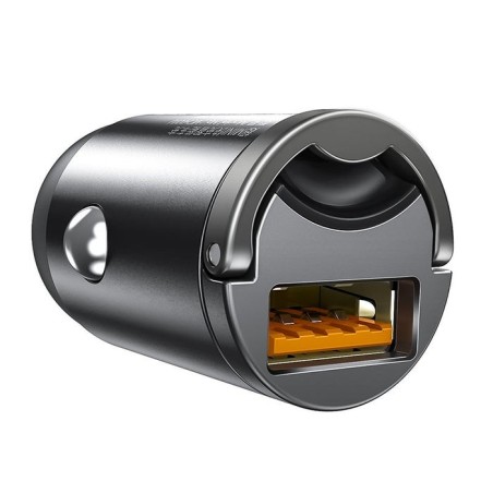 Mini cargador de coche baseus tiny star, usb, qc 3.0, 30w (gris)