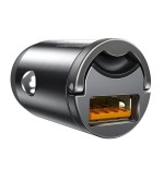 Mini cargador de coche baseus tiny star, usb, qc 3.0, 30w (gris)