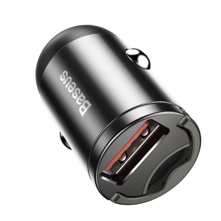 Mini cargador de coche baseus tiny star, usb, qc 3.0, 30w (gris)