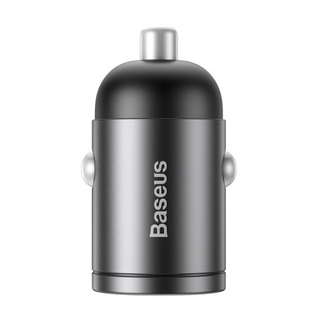 Mini cargador de coche baseus tiny star, usb, qc 3.0, 30w (gris)