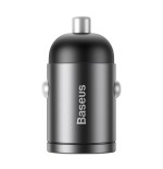 Mini cargador de coche baseus tiny star, usb, qc 3.0, 30w (gris)