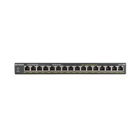 Netgear gs316pp switch no administrado gigabit ethernet (10/100/1000) negro energía sobre ethernet (poe)