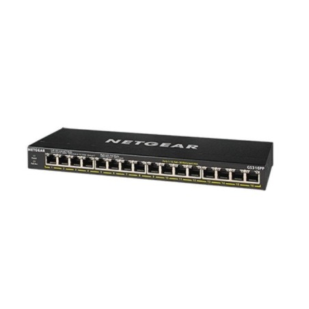 Netgear gs316pp switch no administrado gigabit ethernet (10/100/1000) negro energía sobre ethernet (poe)
