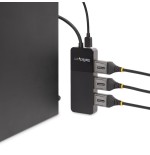 Startech hub mst usb-c a 4x displayport 1.4 negro