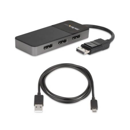 Startech hub mst usb-c a 4x displayport 1.4 negro