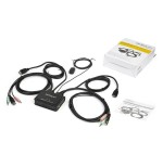 Startech.com switch kvm de 2 puertos hdmi con cables incorporados - usb 4k 60hz