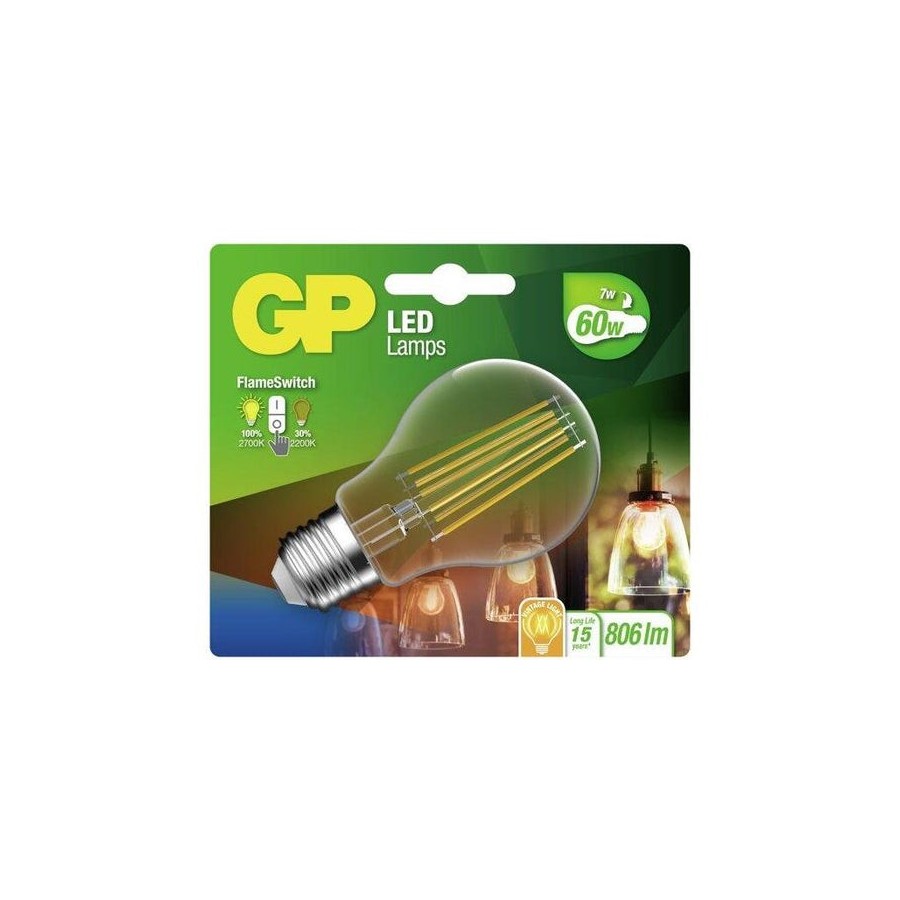Gp bombilla led flamedim e27 7w (60w) 806 lm        gp 085430