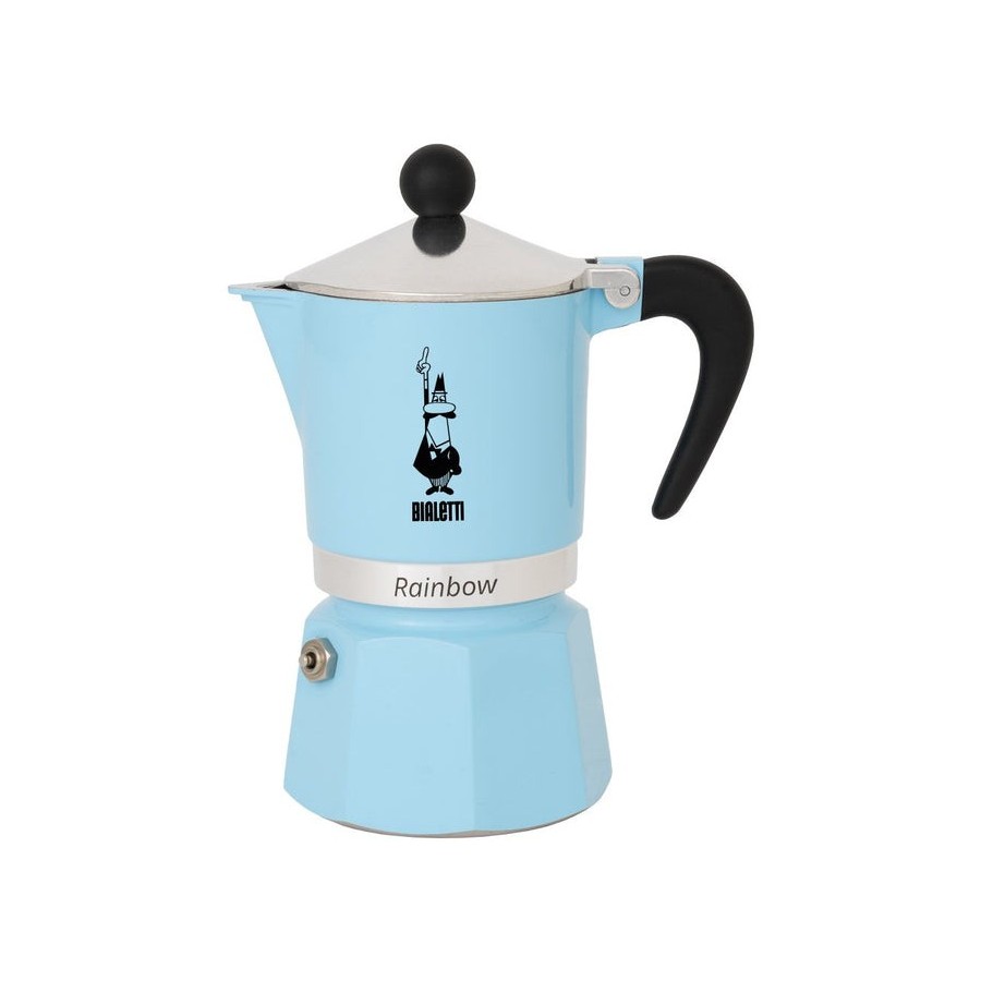 Cafetera italiana bialetti rainbow 3 tazas azul