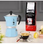 Cafetera italiana bialetti rainbow 3 tazas azul