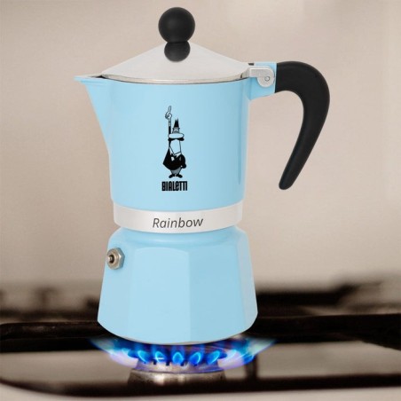 Cafetera italiana bialetti rainbow 3 tazas azul