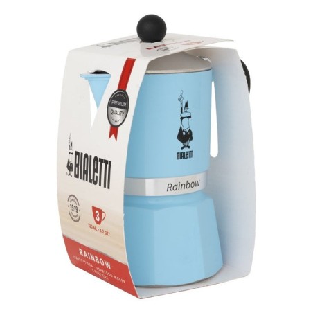 Cafetera italiana bialetti rainbow 3 tazas azul