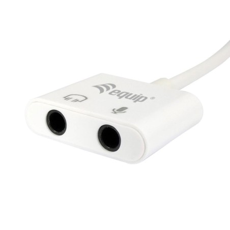 Cable adaptador usb-c a audio 2 jack 3.5mm hembra para auricular y microfono