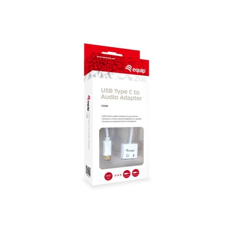 Cable adaptador usb-c a audio 2 jack 3.5mm hembra para auricular y microfono