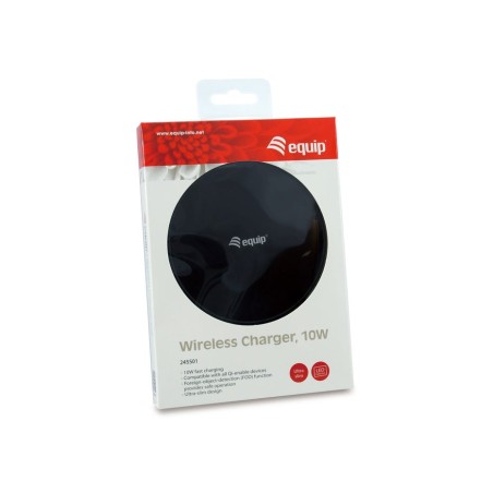 Cargador inhalambrico equip life qi 10w carcasa de aluminio ultra-slim