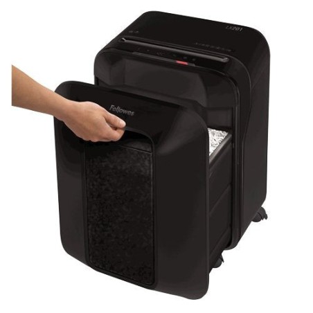 Destructora fellowes lx201 negra corte en partículas 2*12mm papelera capacidad 22l seguridad p-5 destruye grapas/t.credito/clips