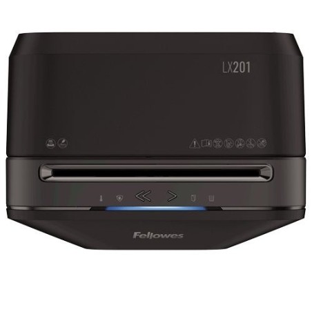 Destructora fellowes lx201 negra corte en partículas 2*12mm papelera capacidad 22l seguridad p-5 destruye grapas/t.credito/clips