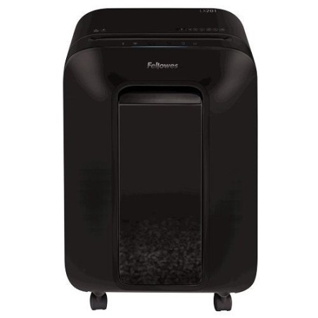 Destructora fellowes lx201 negra corte en partículas 2*12mm papelera capacidad 22l seguridad p-5 destruye grapas/t.credito/clips