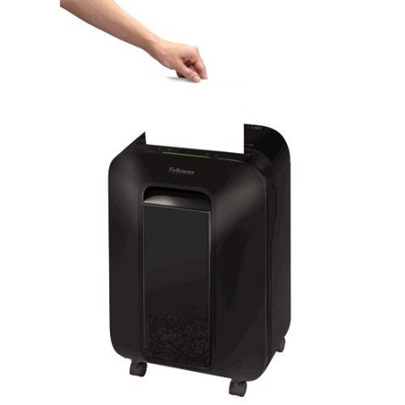 Destructora fellowes lx201 negra corte en partículas 2*12mm papelera capacidad 22l seguridad p-5 destruye grapas/t.credito/clips