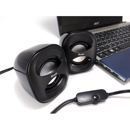 Equip altavoces 2.0 life mini  6w rms color negro jack 3.5 alimetancion usb