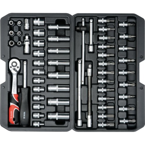 Yato juego de herramientas 56 piezas metal negro yt-14501