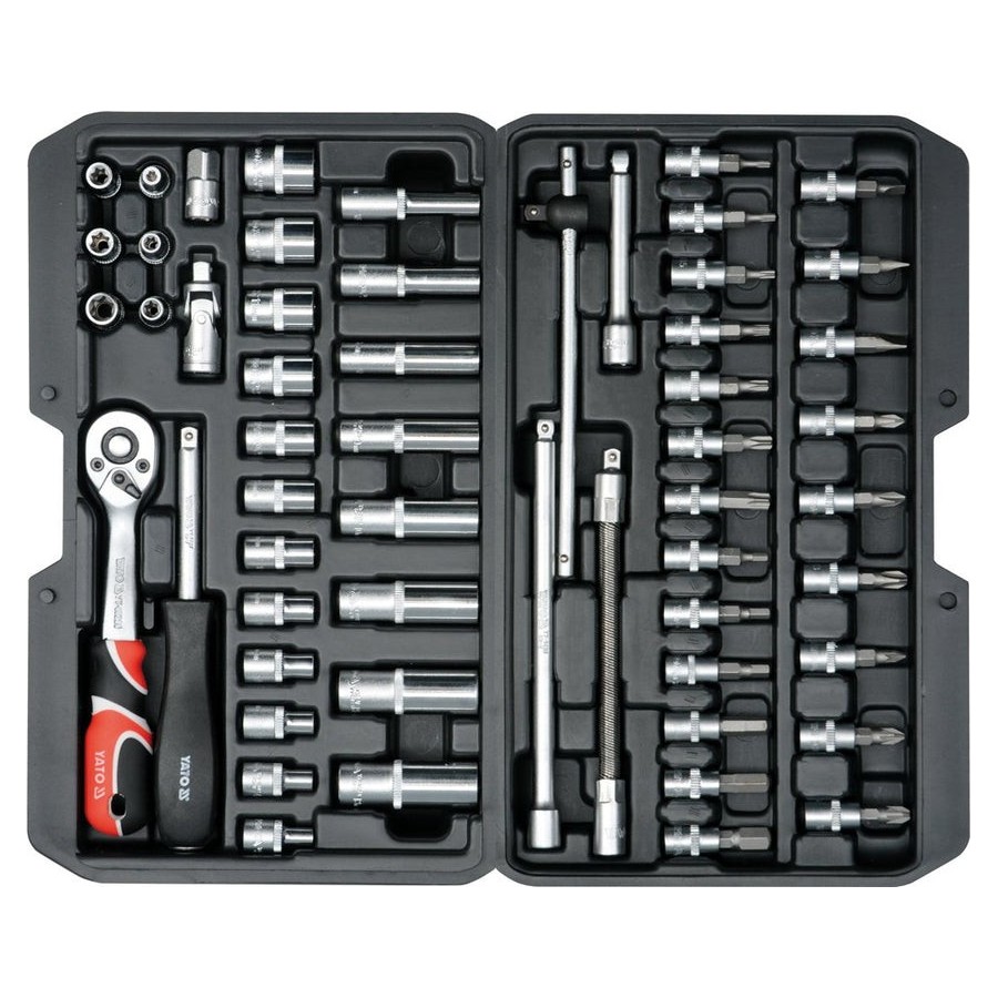 Yato juego de herramientas 56 piezas metal negro yt-14501